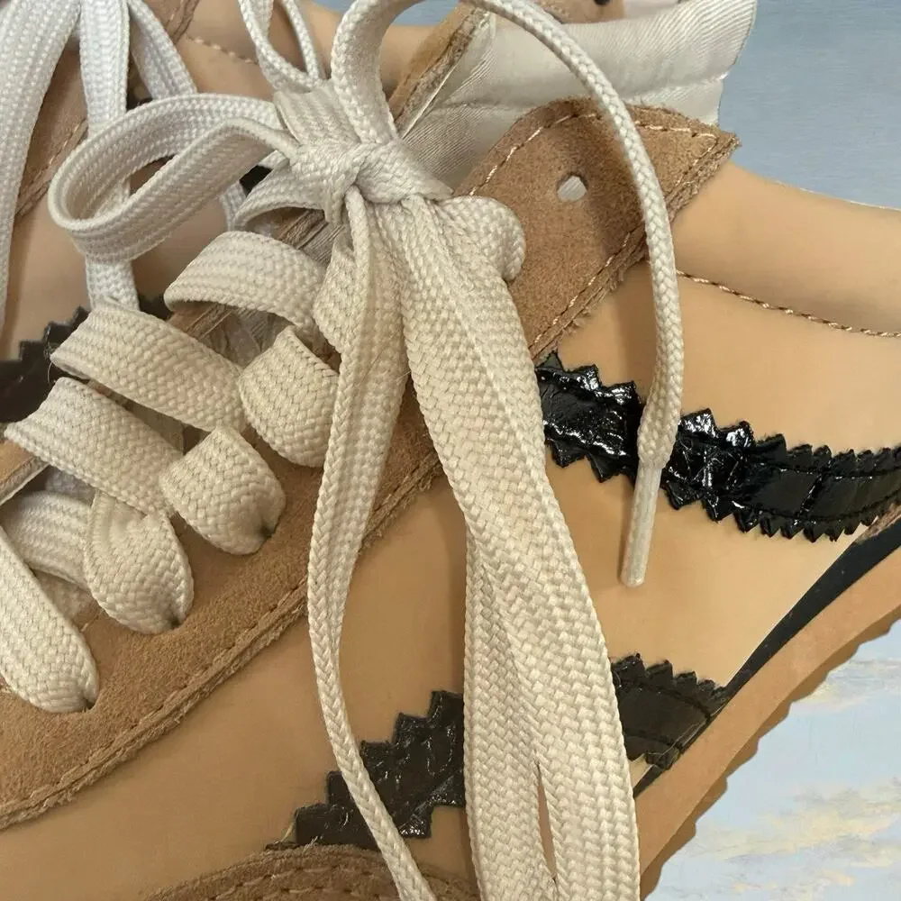 Dolce Vita‎ Eaton NEW Sneaker Sz 9.5/9 runs small Womens Black Tan Lace Up $160